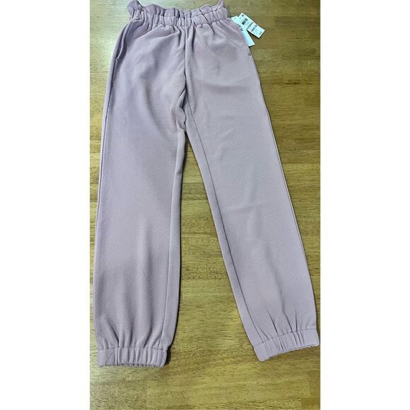Bar III Essentials Women's Paperbag Jogger Pants Deco Mauve Size 2XS NWT P1-214 - Picture 1 of 10
